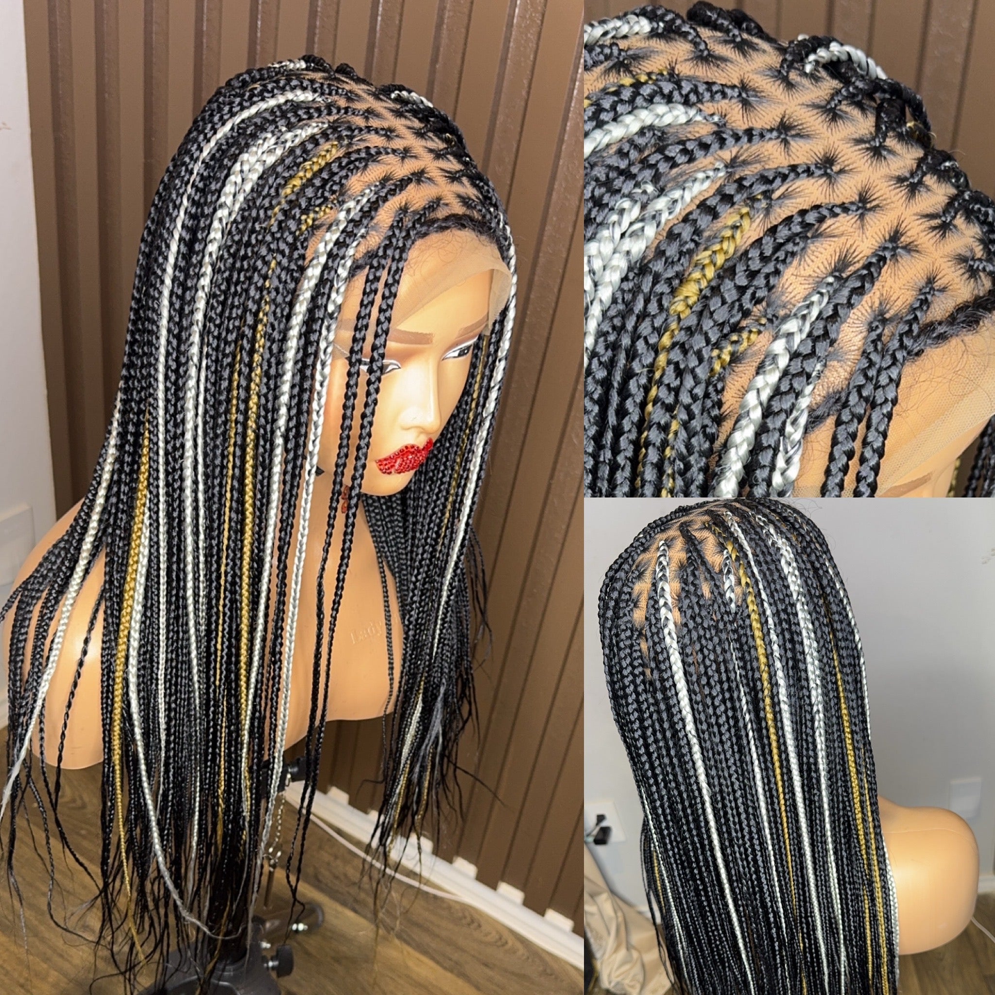 22 inches highlights knotless braided wig HOL stores