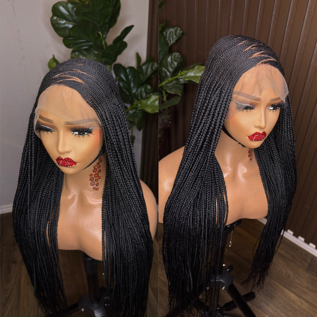 Zigzag front knotless braided wig HOL stores