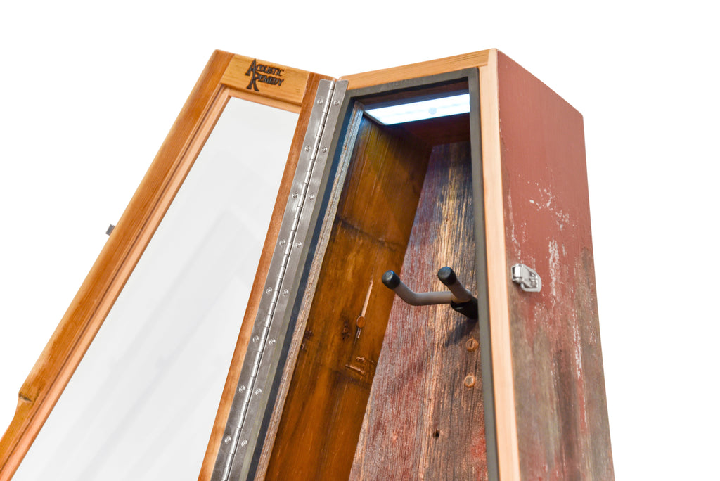 ClimaStand Triangle Humidor with Base - Reclaimed Barnwood (Red) Acoustic Remedy Cases