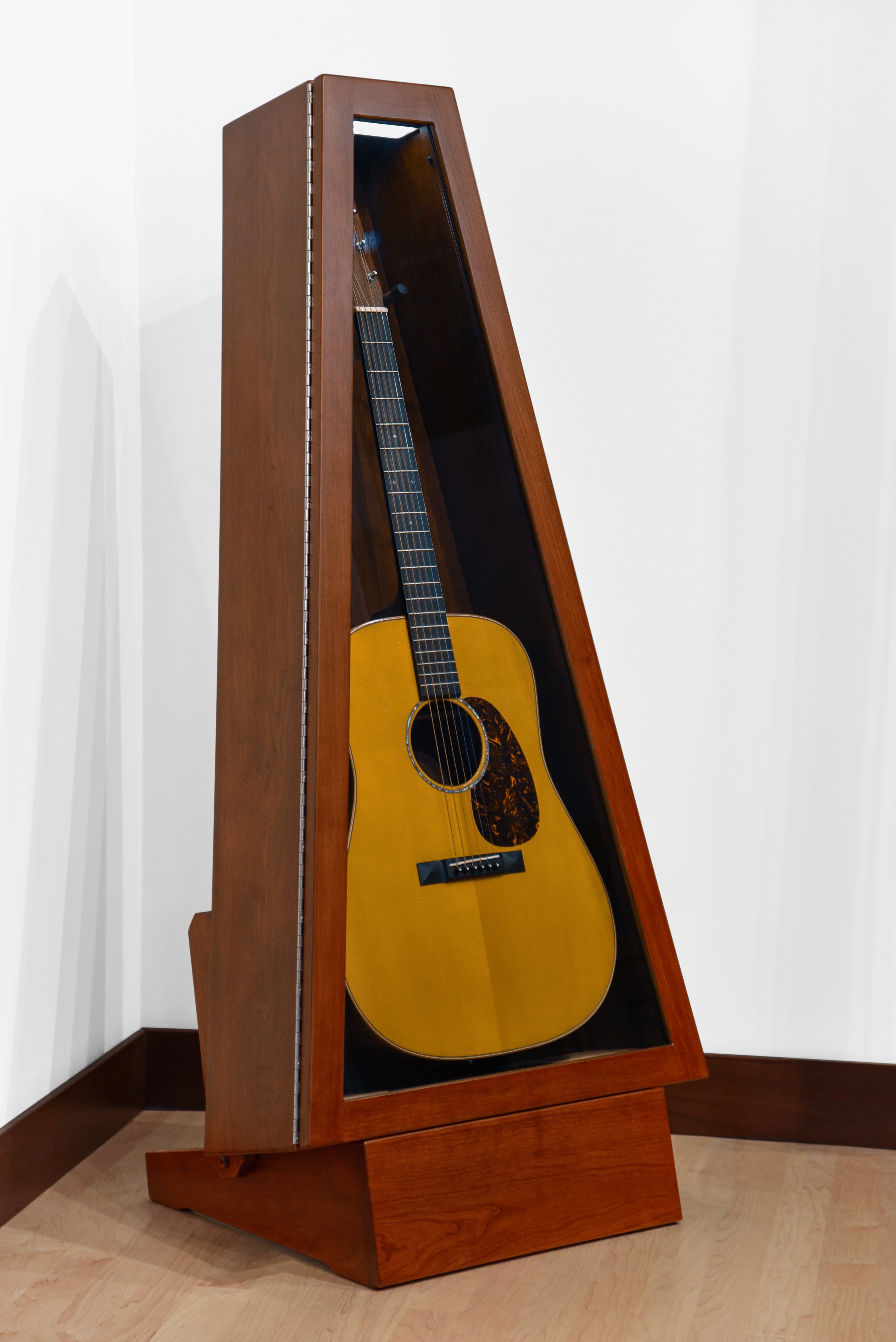 ClimaStand Triangle Humidor with Base - Cherry with Acres Stain Acoustic Remedy Cases