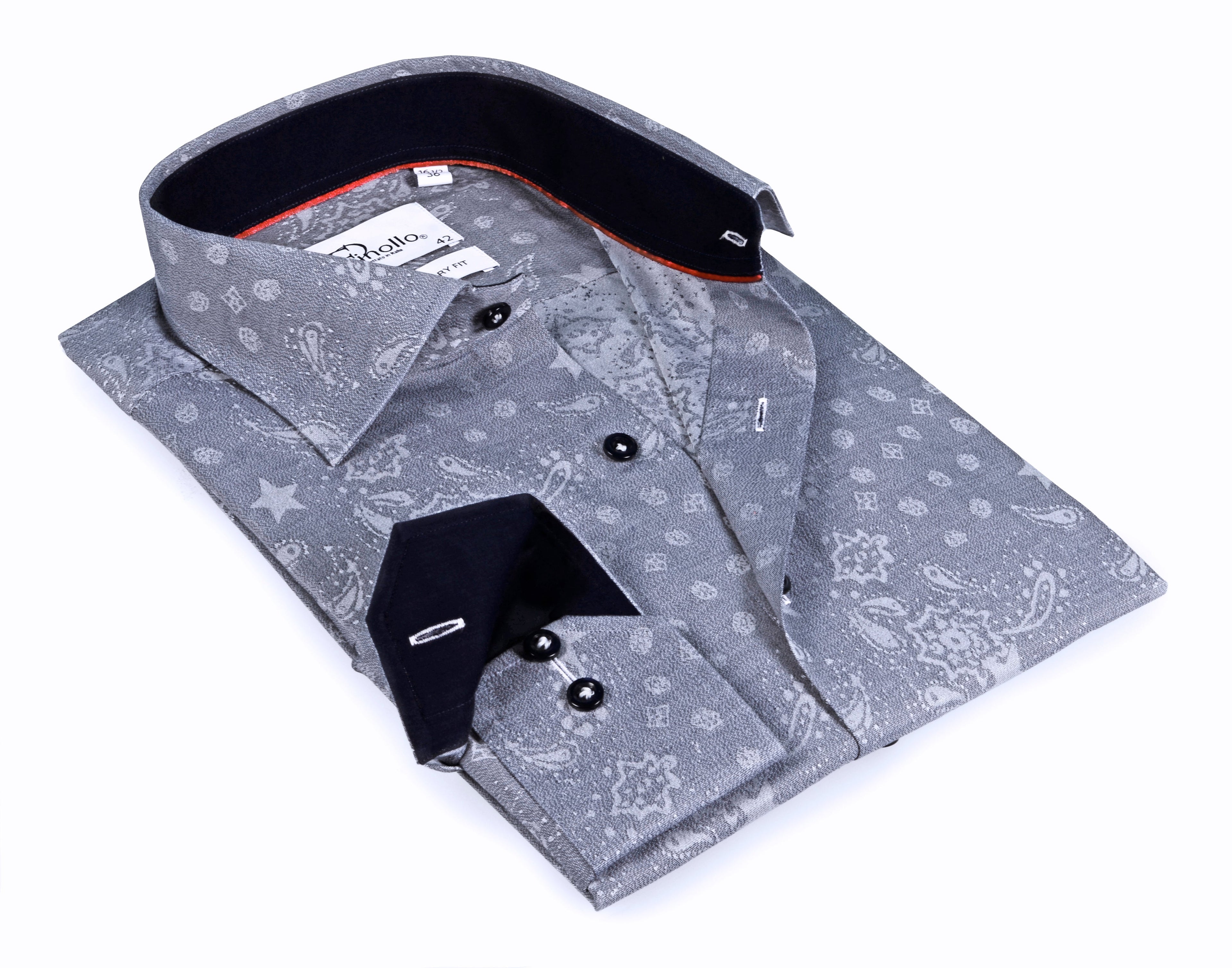 Long Sleeve Shirt with contract trimming // Dual cuffs // contemporary fit- Final Sale LEVINAS® Official