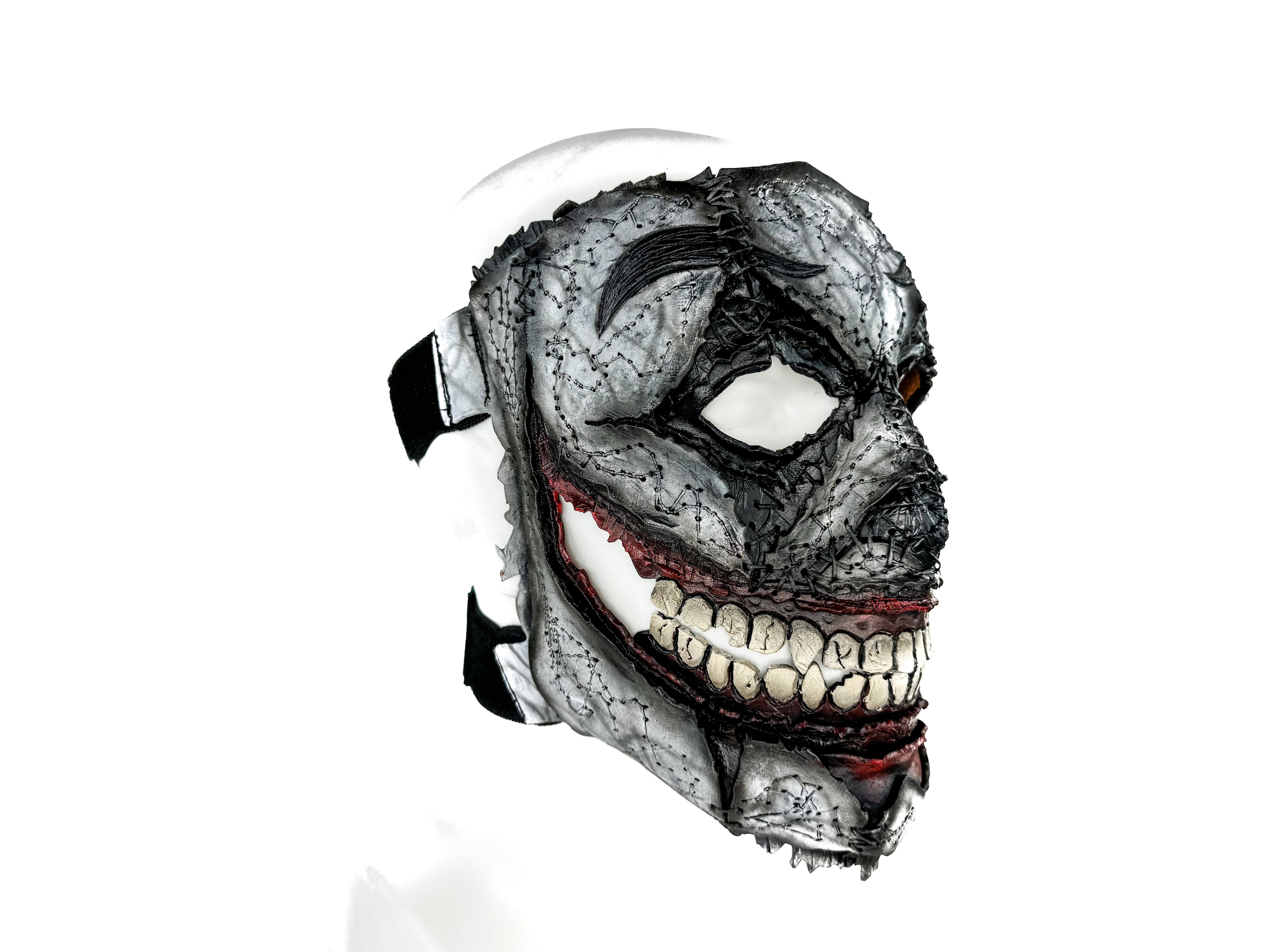 Genuine Leather Mask - GigaMyme Clown - Handmade Mime Full Face Cover for Halloween, Performance or Cosplay Costume Rockwell Masks