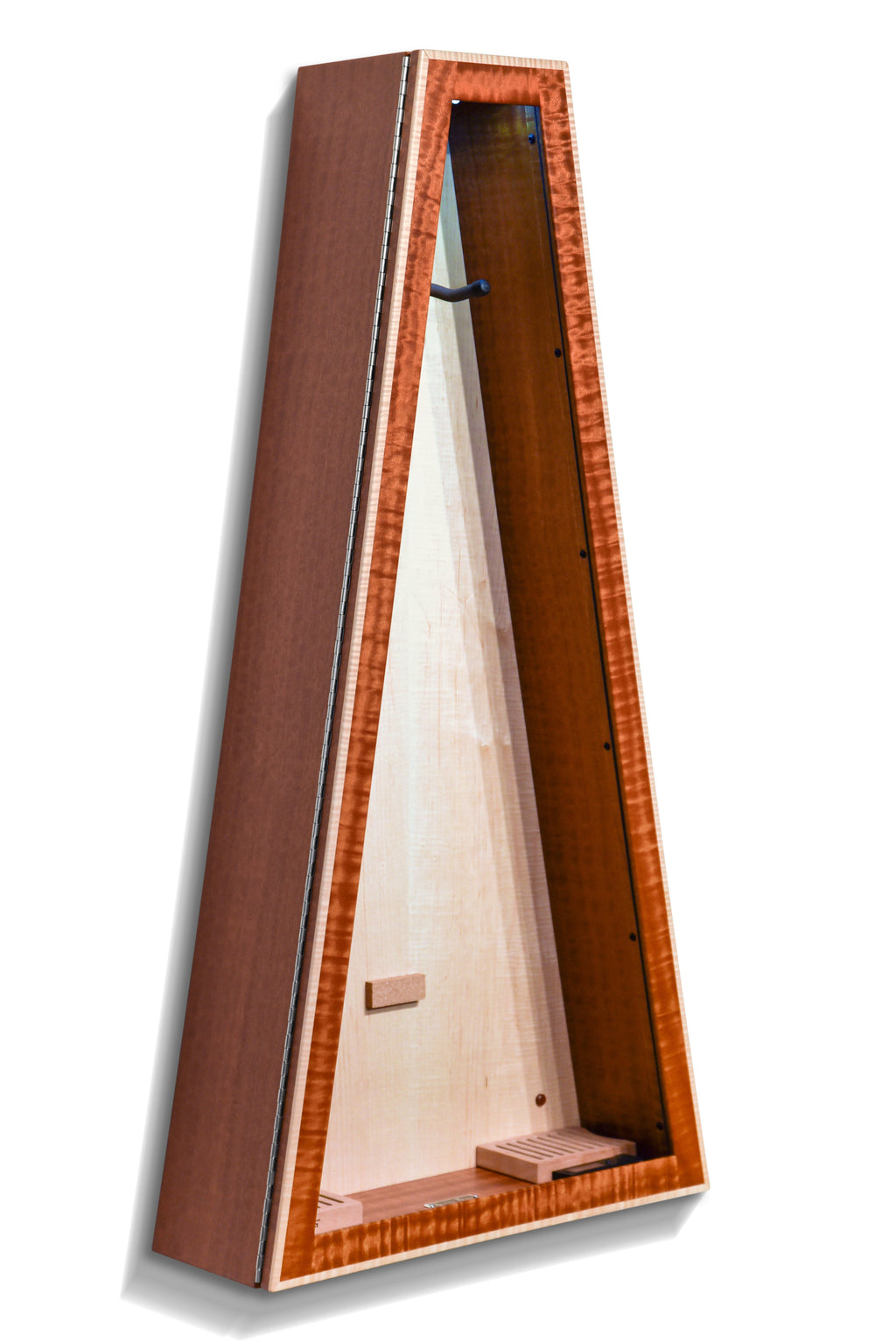 ClimaCase Triangle Humidor - Sapelle with Natural Flamed Maple Back Acoustic Remedy Cases