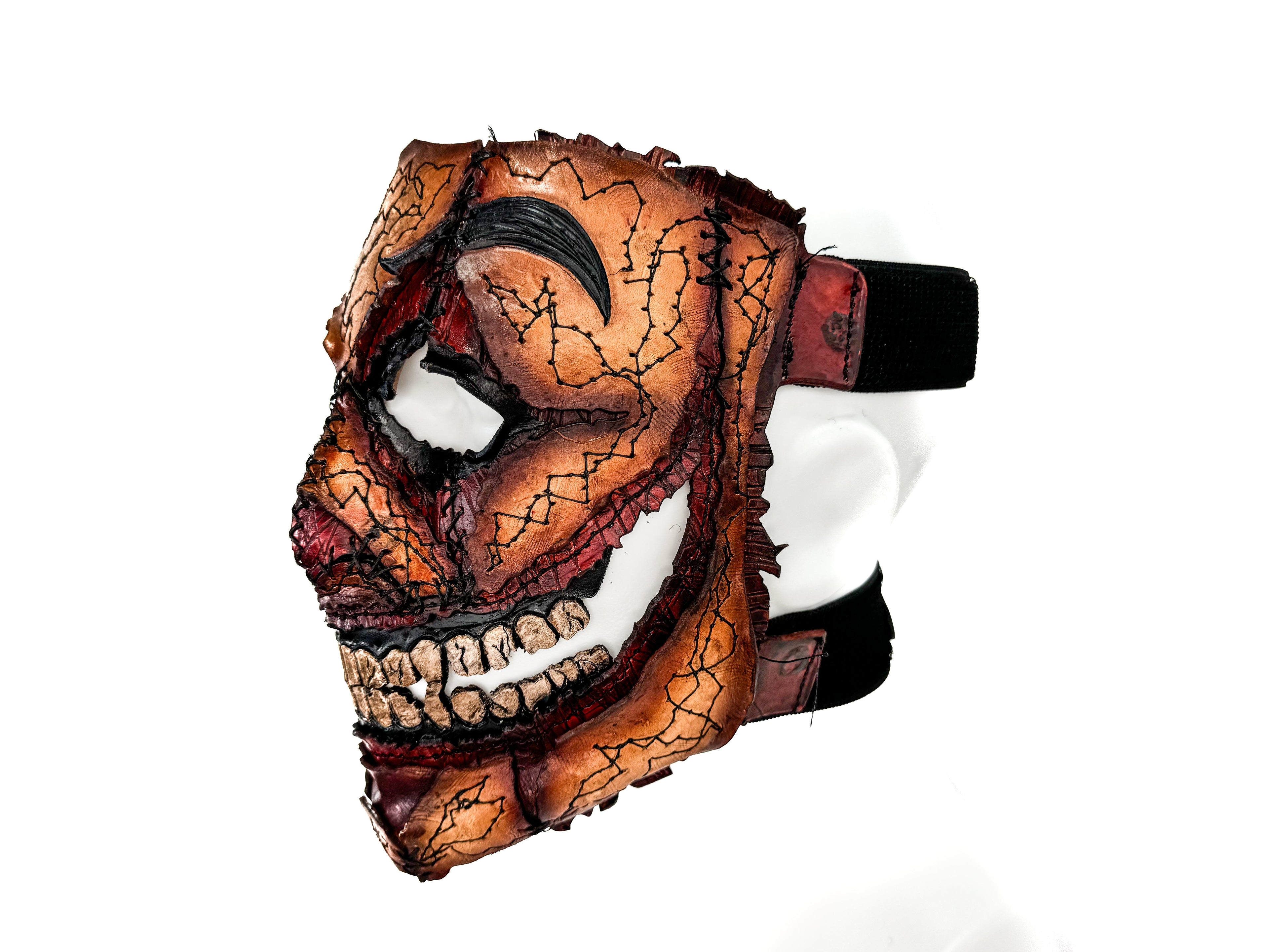 Genuine Leather Mask - GigaMyme Fleshy Edition - Handmade Mime Full Face Cover for Halloween, Performance or Cosplay Costume Rockwell Masks