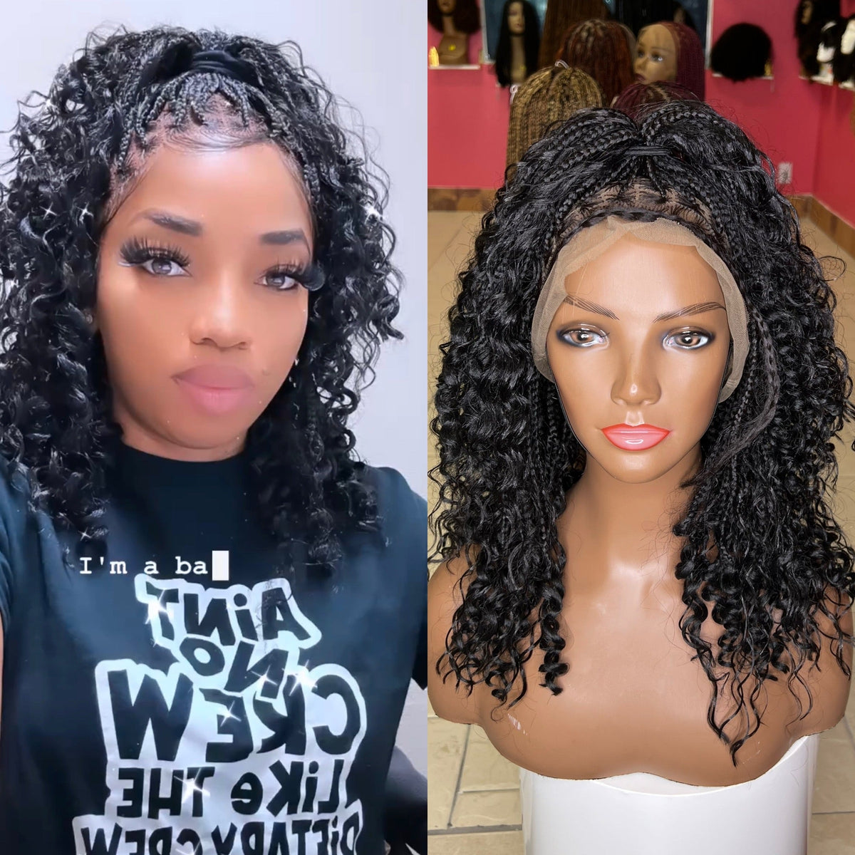 Short boho braided wig HOL stores
