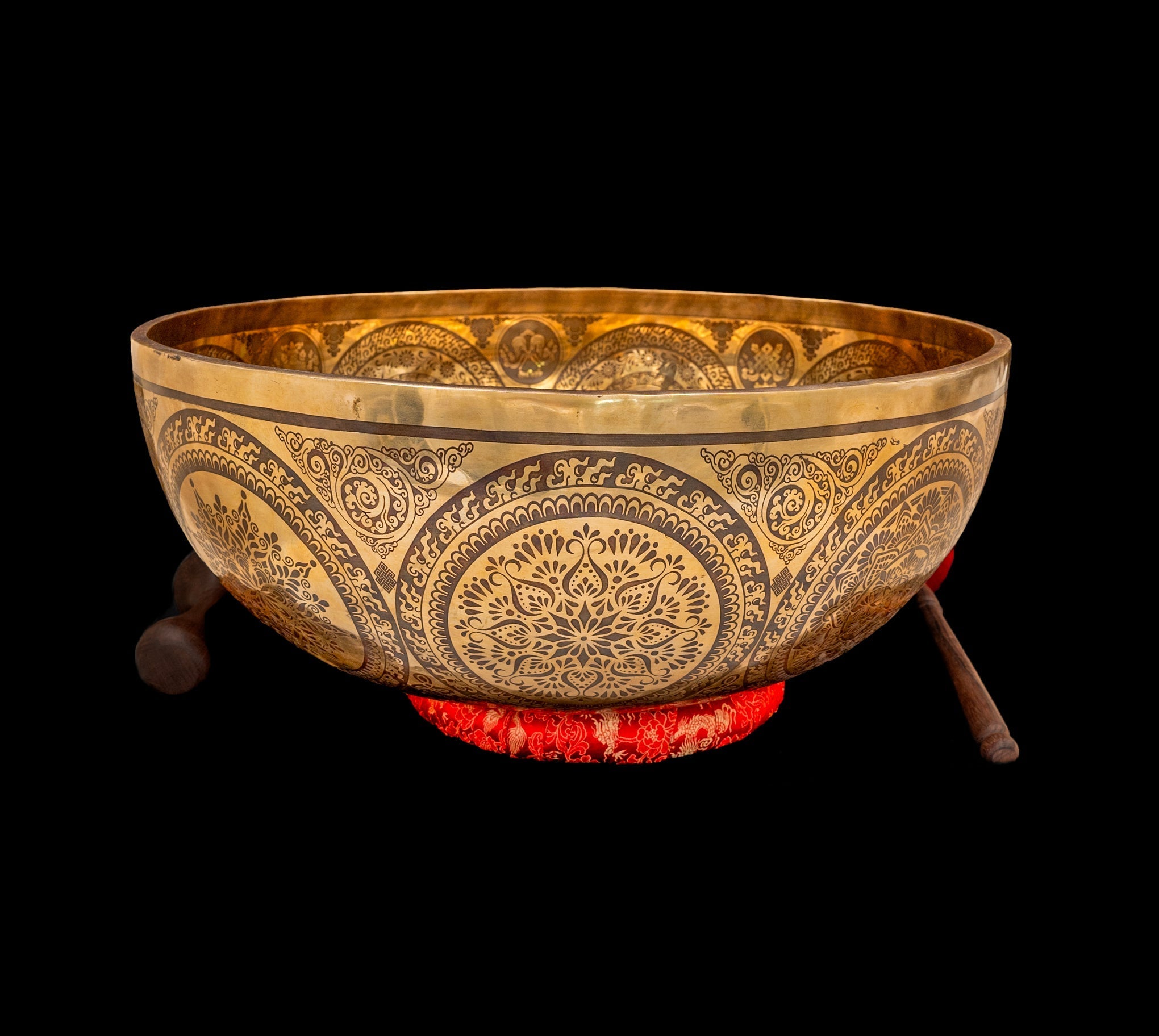 Tibetan Etched Grounding Foot Bowl A1 54Hz 20" FB16274 Bodhisattva Trading Company