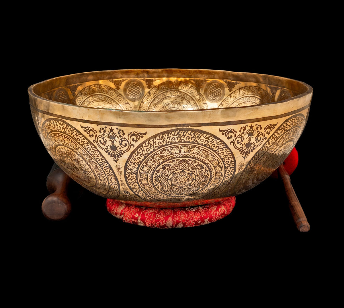 Tibetan Etched Grounding Foot Bowl G1 49Hz (NCP) 20" FB16275 Bodhisattva Trading Company