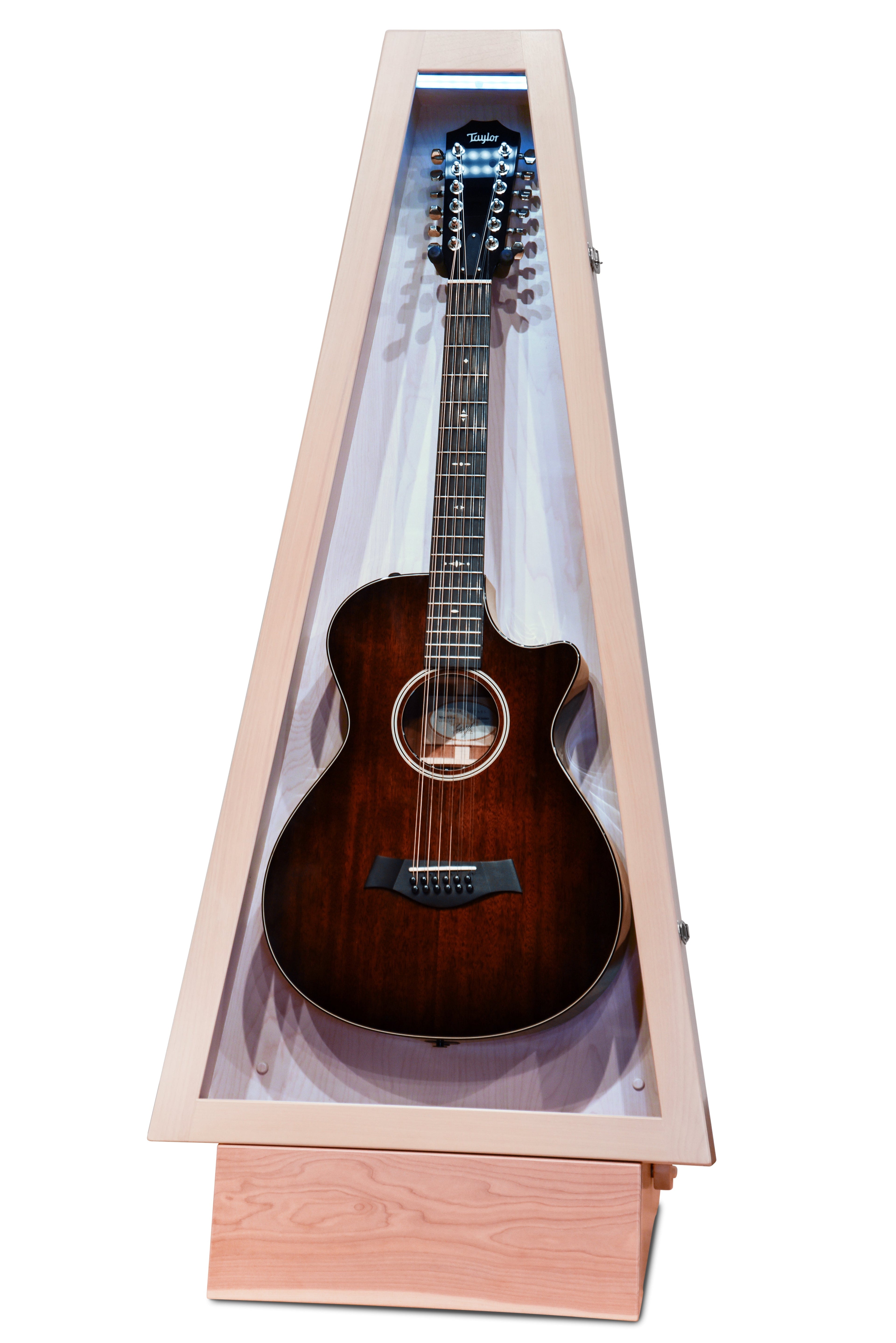 ClimaStand Triangle Humidor with Base - Birch with Campbell White Stain Acoustic Remedy Cases