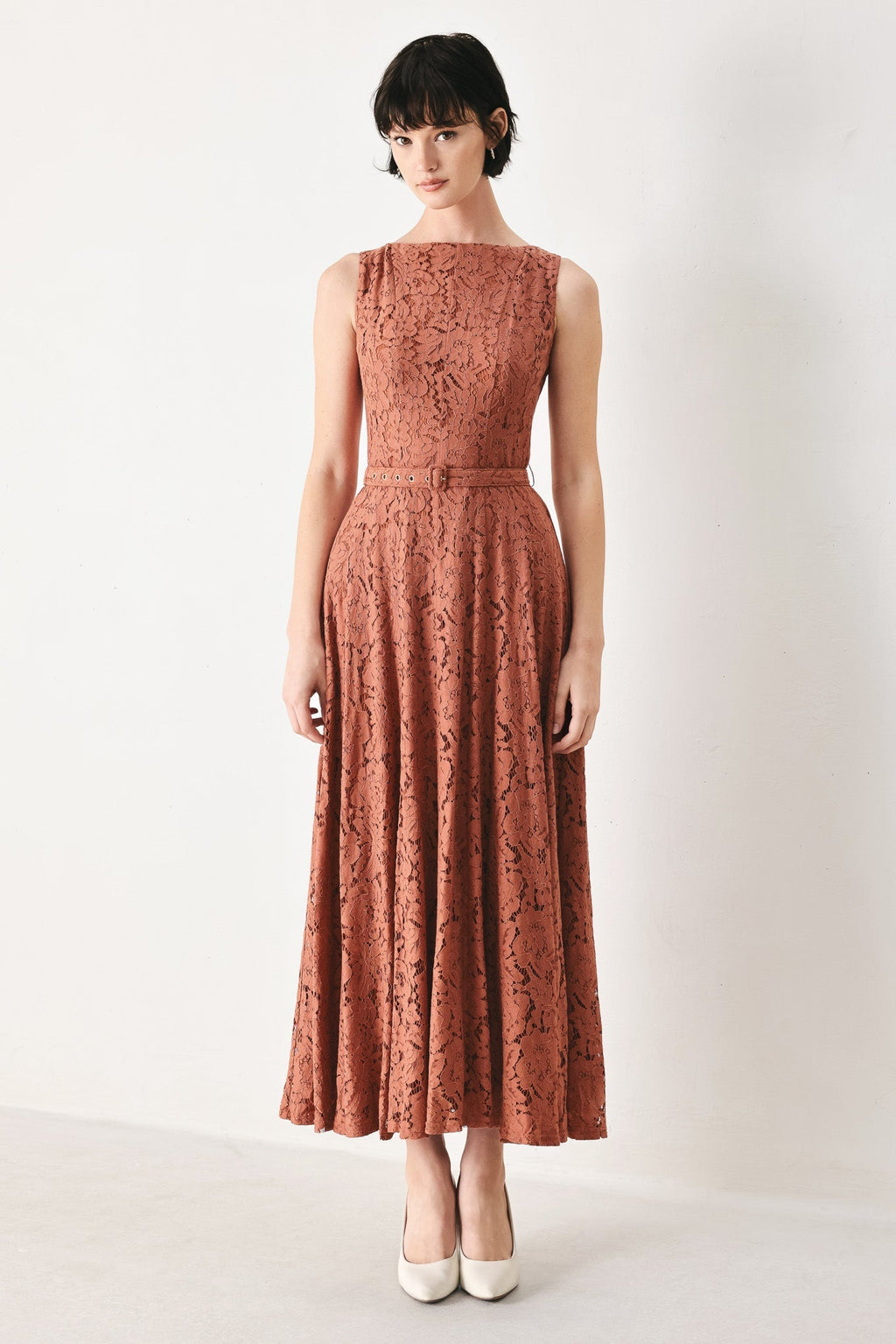 TRUE ROMANCE WOVEN LACE MIDI DRESS Flying Tomato