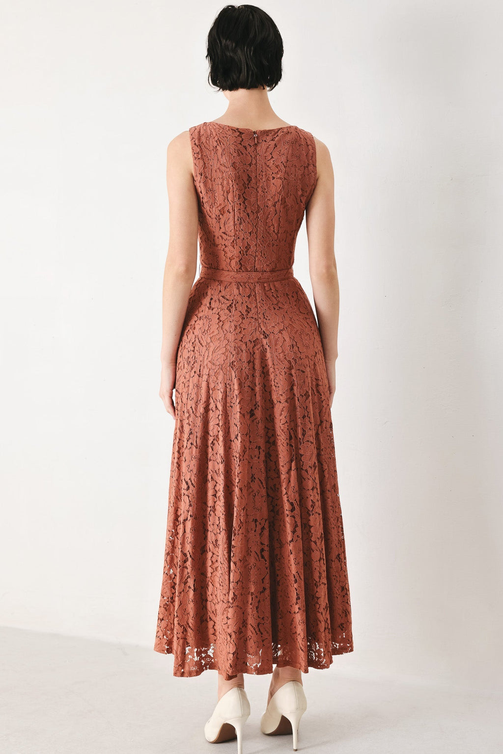 TRUE ROMANCE WOVEN LACE MIDI DRESS Flying Tomato