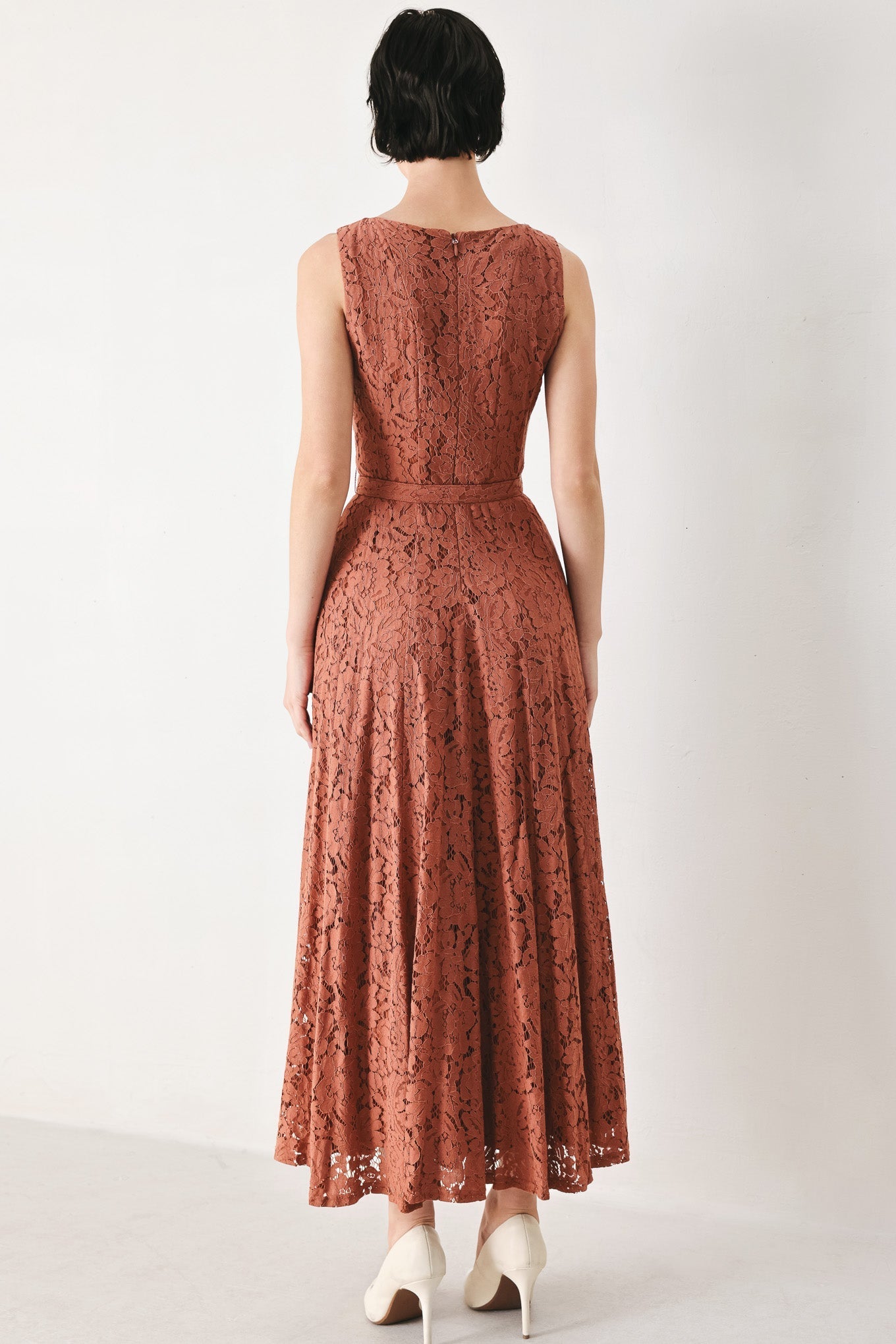 TRUE ROMANCE WOVEN LACE MIDI DRESS Flying Tomato