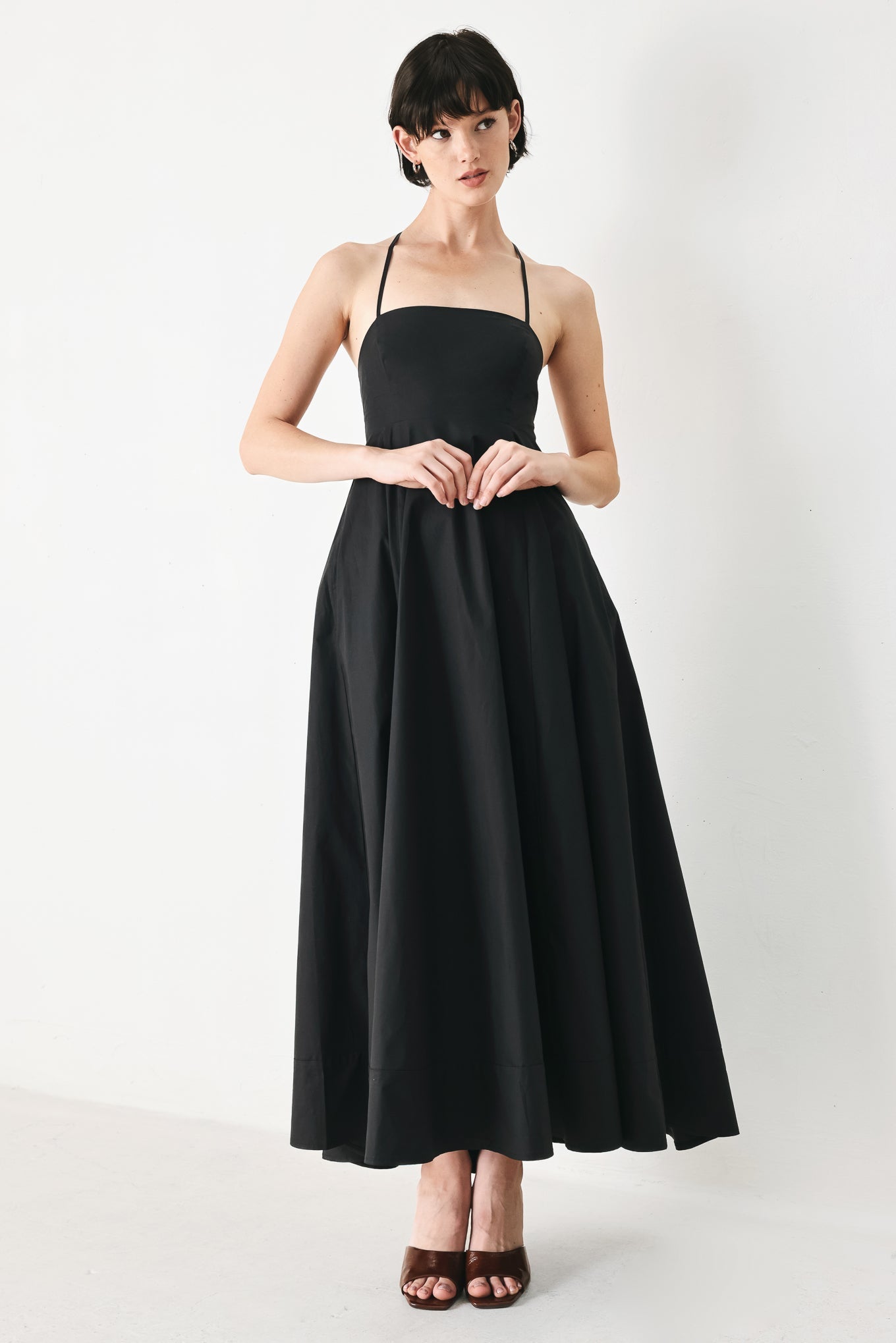 PURE LINE WOVEN MIDI DRESS Flying Tomato
