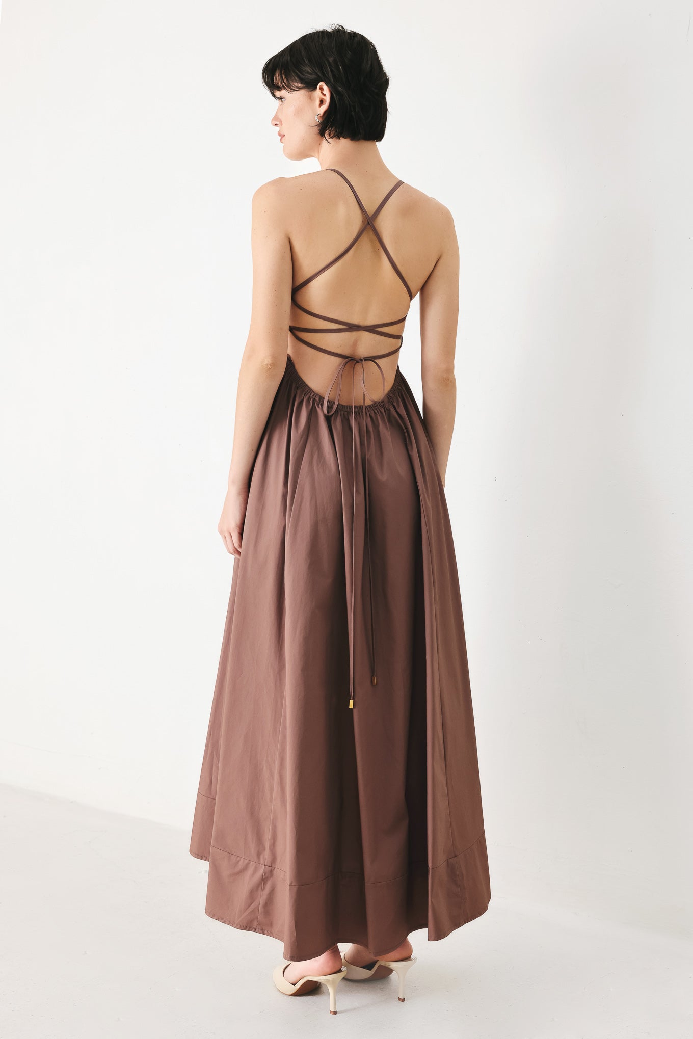 PURE LINE WOVEN MIDI DRESS Flying Tomato