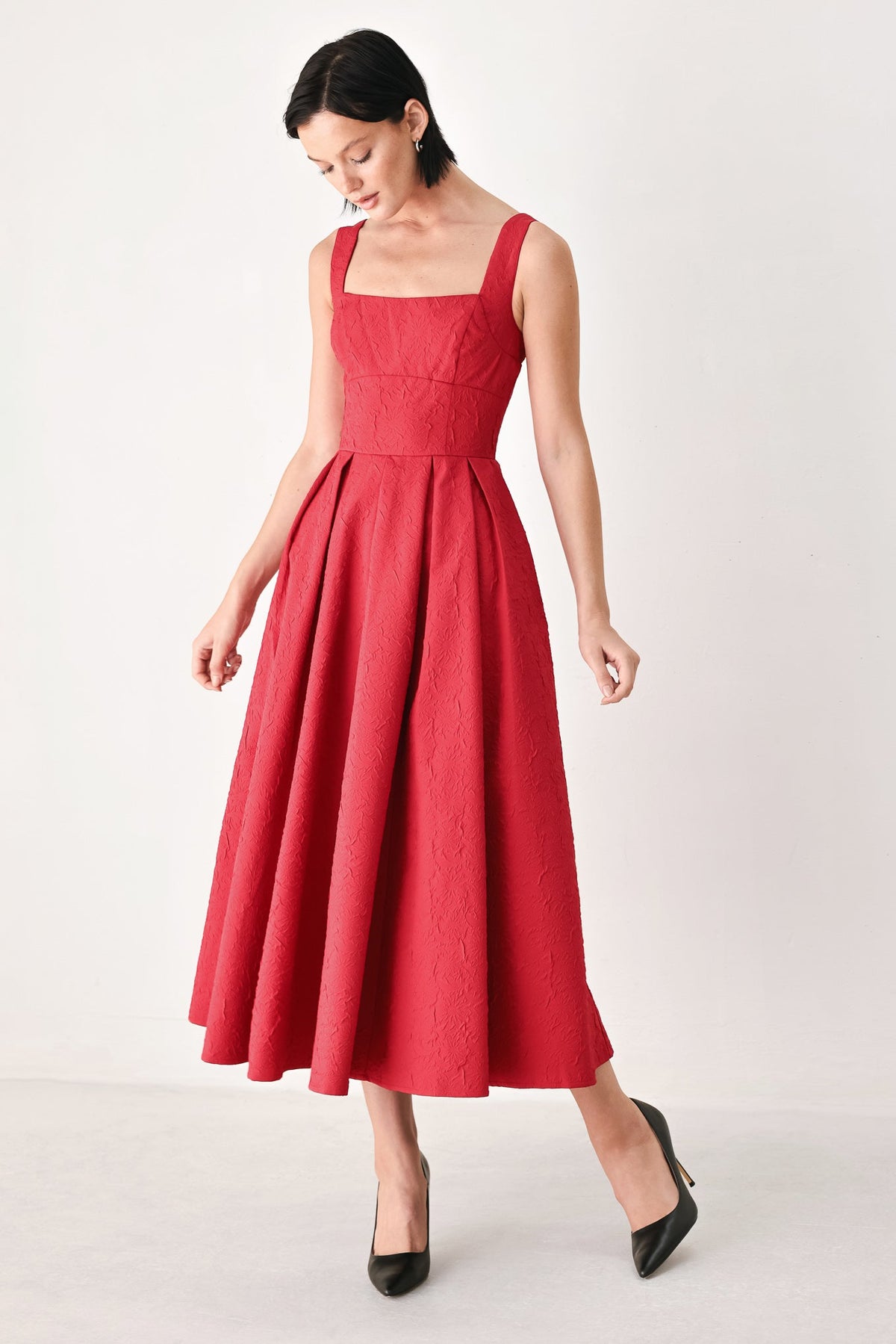 ECHO IN WHITE WOVEN MIDI DRESS Flying Tomato