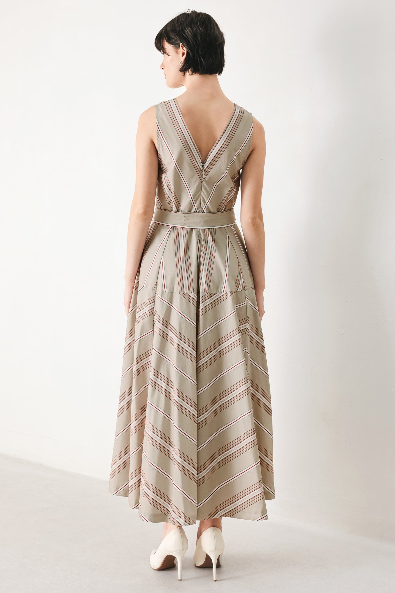 SWEET STRIPE WOVEN MIDI DRESS Flying Tomato