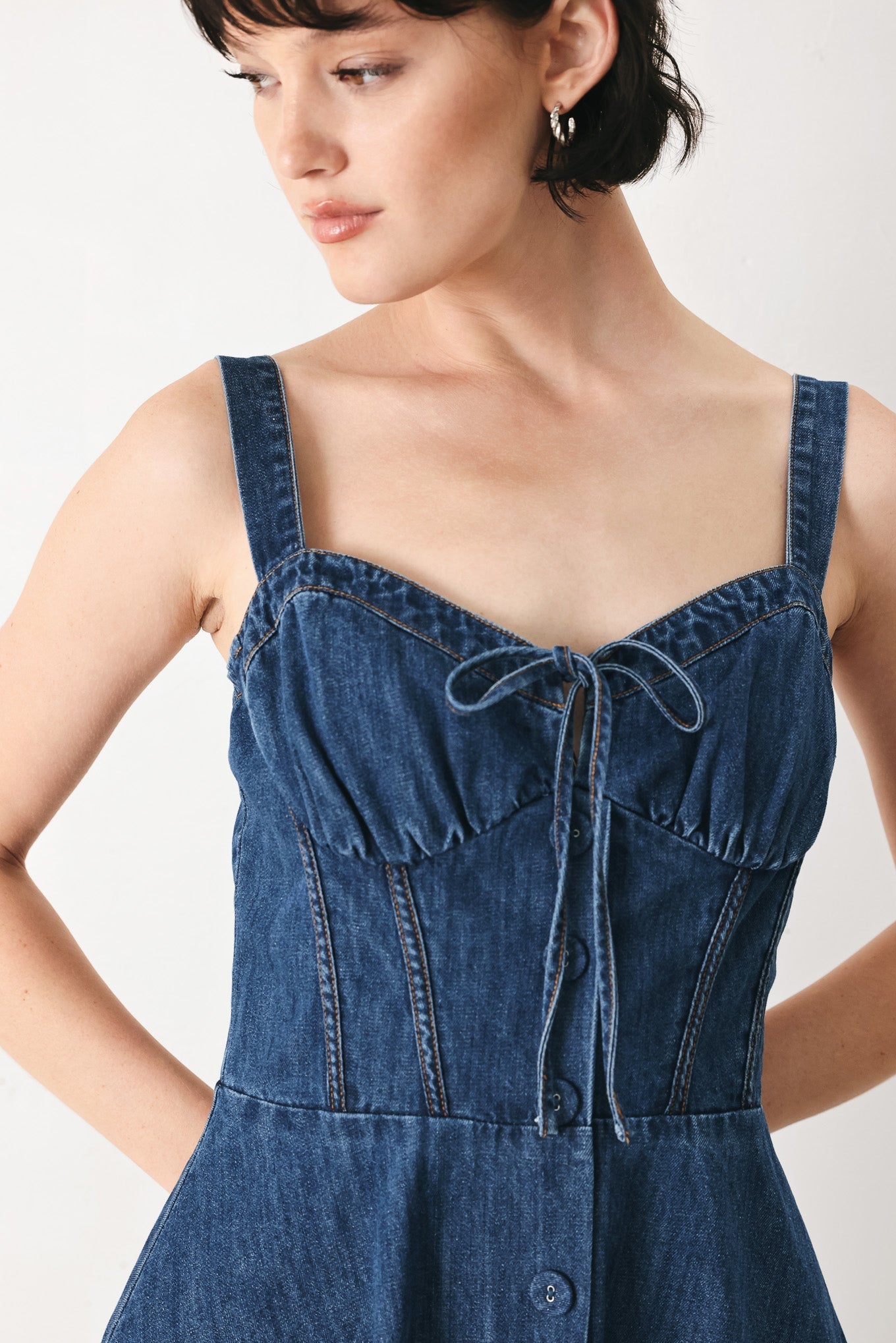 BLUE CRUSH DENIM MIDI DRESS Flying Tomato