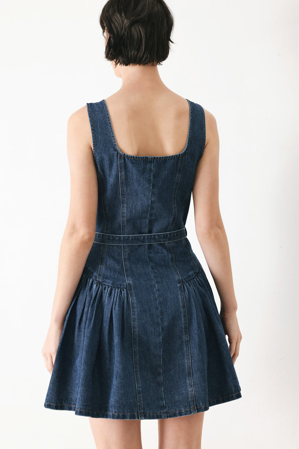 BABY BLUE LOVE DENIM MINI DRESS Flying Tomato