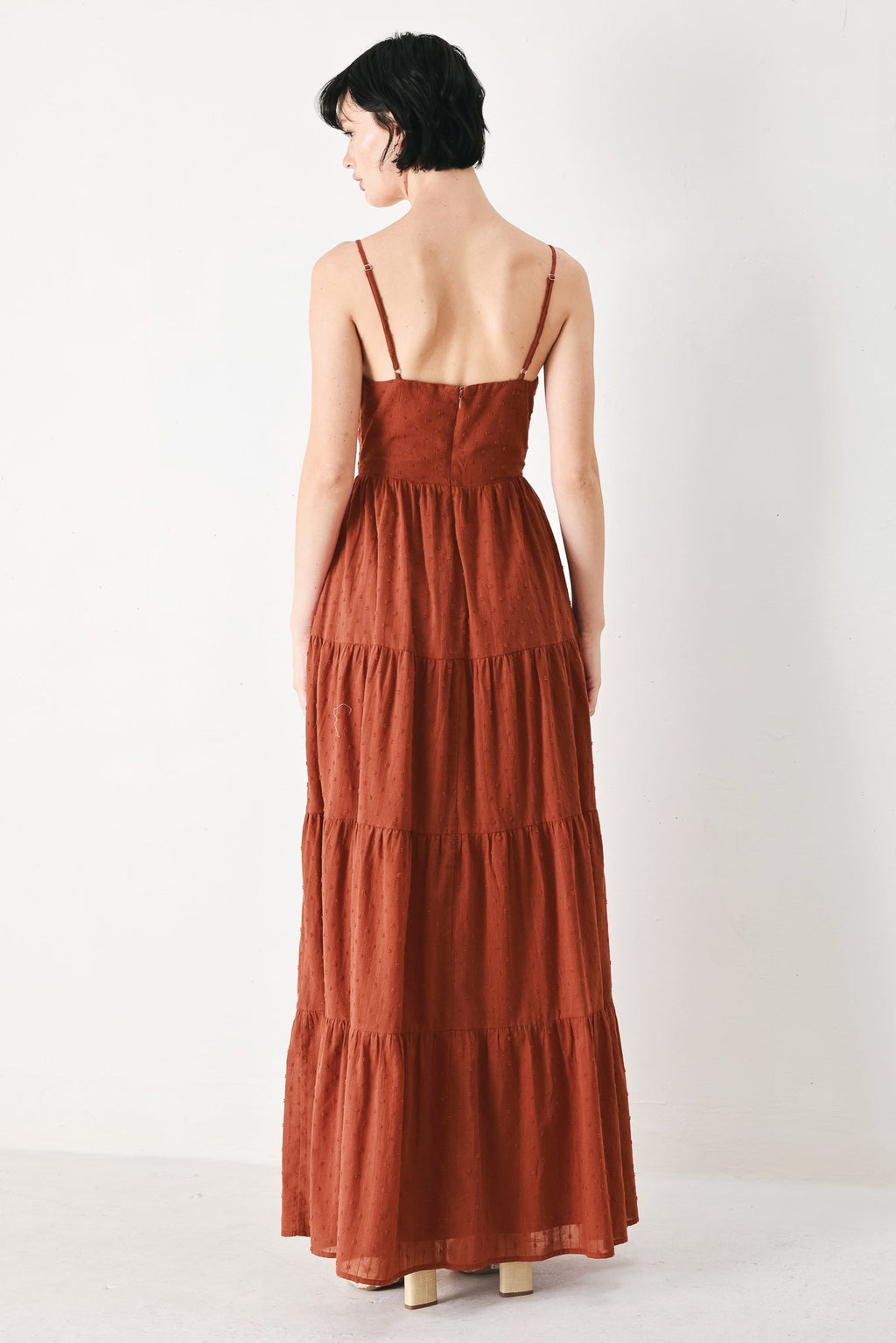 TERRACOTTA SUNSET WOVEN MAXI DRESS Flying Tomato