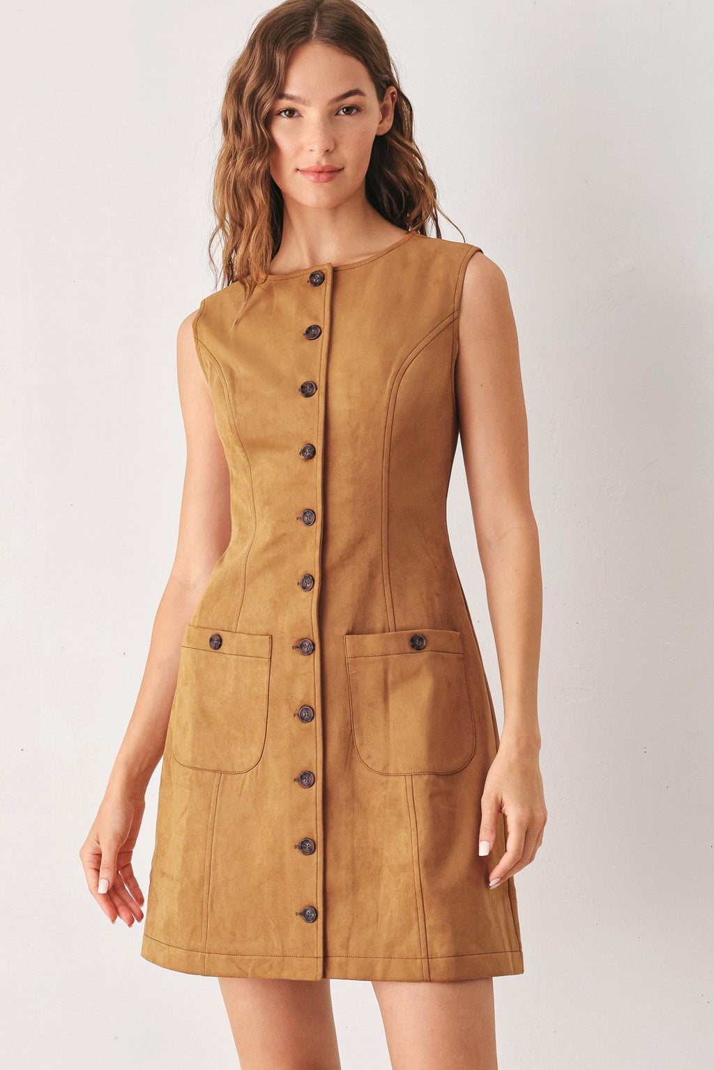 MAPLE FAUX SUEDE MINI DRESS Flying Tomato