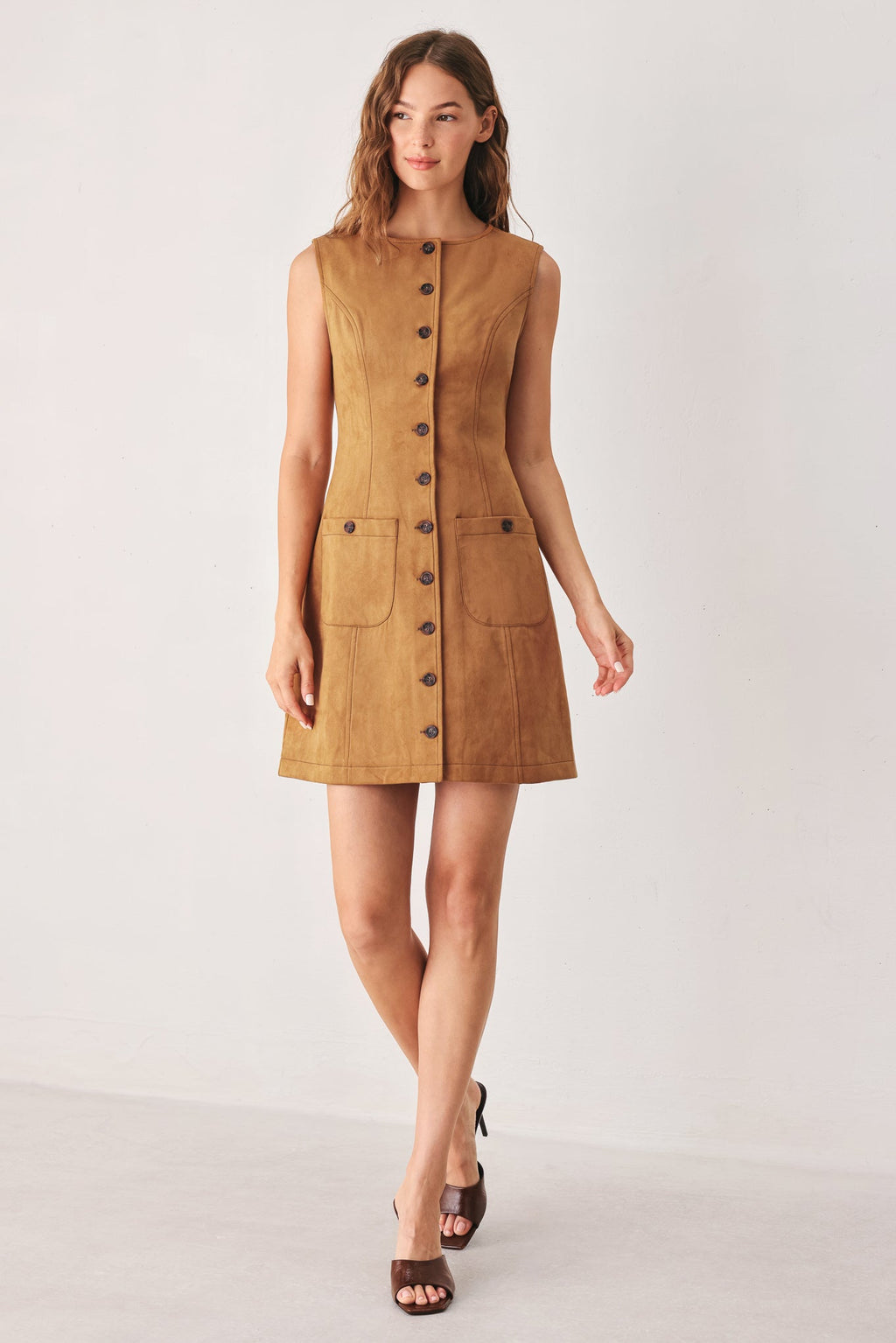 MAPLE FAUX SUEDE MINI DRESS Flying Tomato