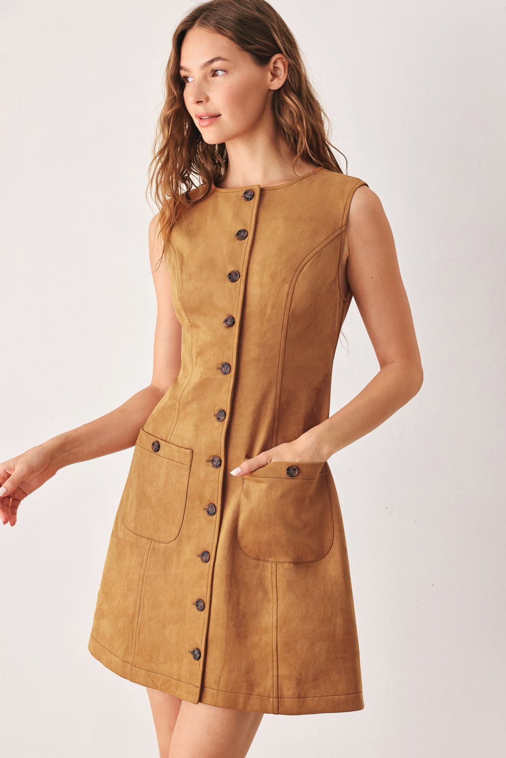 MAPLE FAUX SUEDE MINI DRESS Flying Tomato