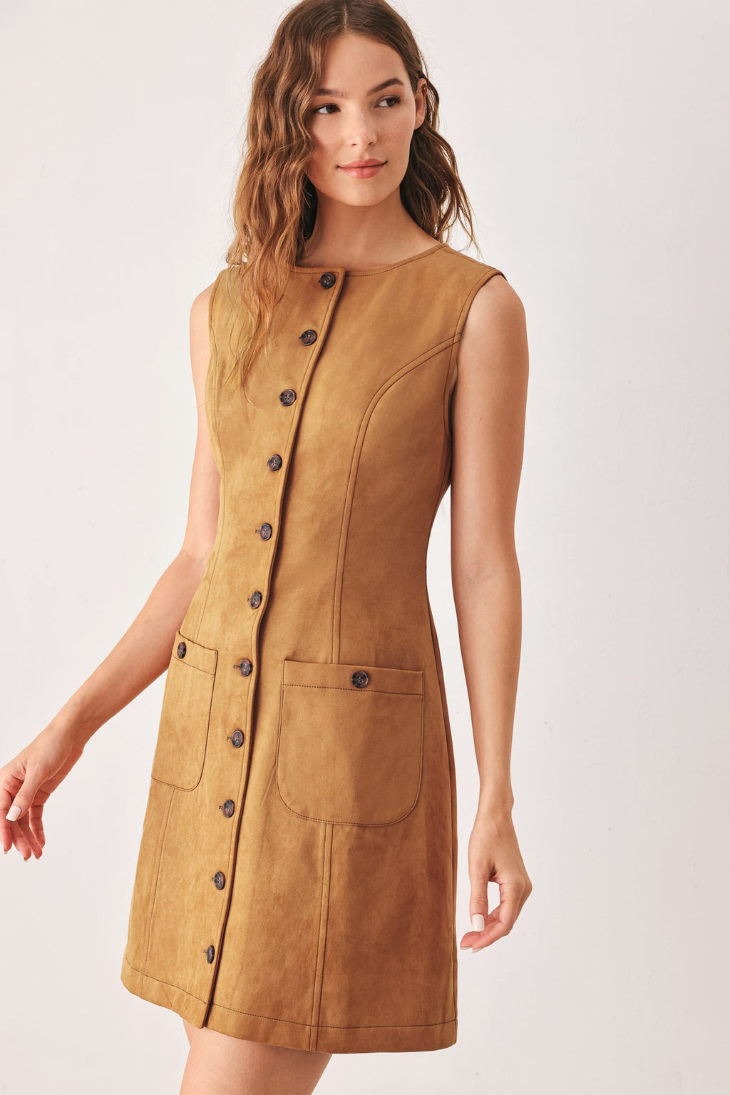 MAPLE FAUX SUEDE MINI DRESS Flying Tomato