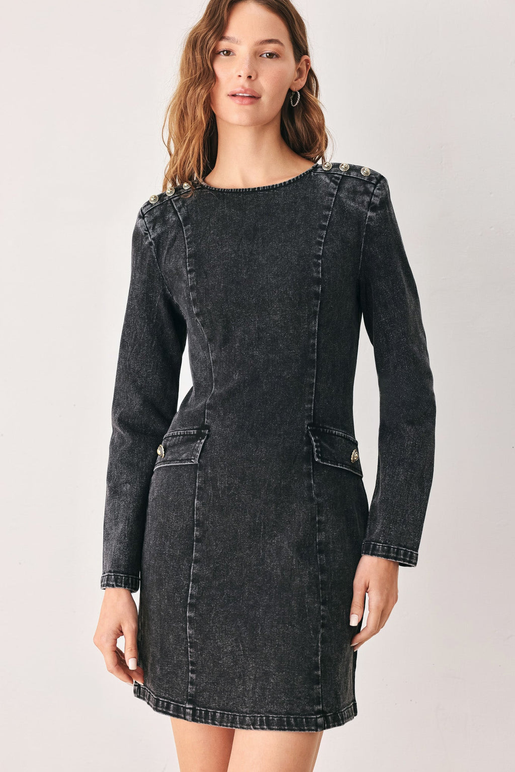 ONYX ACID-WASH DENIM MINI DRESS Flying Tomato