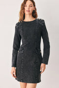 ONYX ACID-WASH DENIM MINI DRESS Flying Tomato