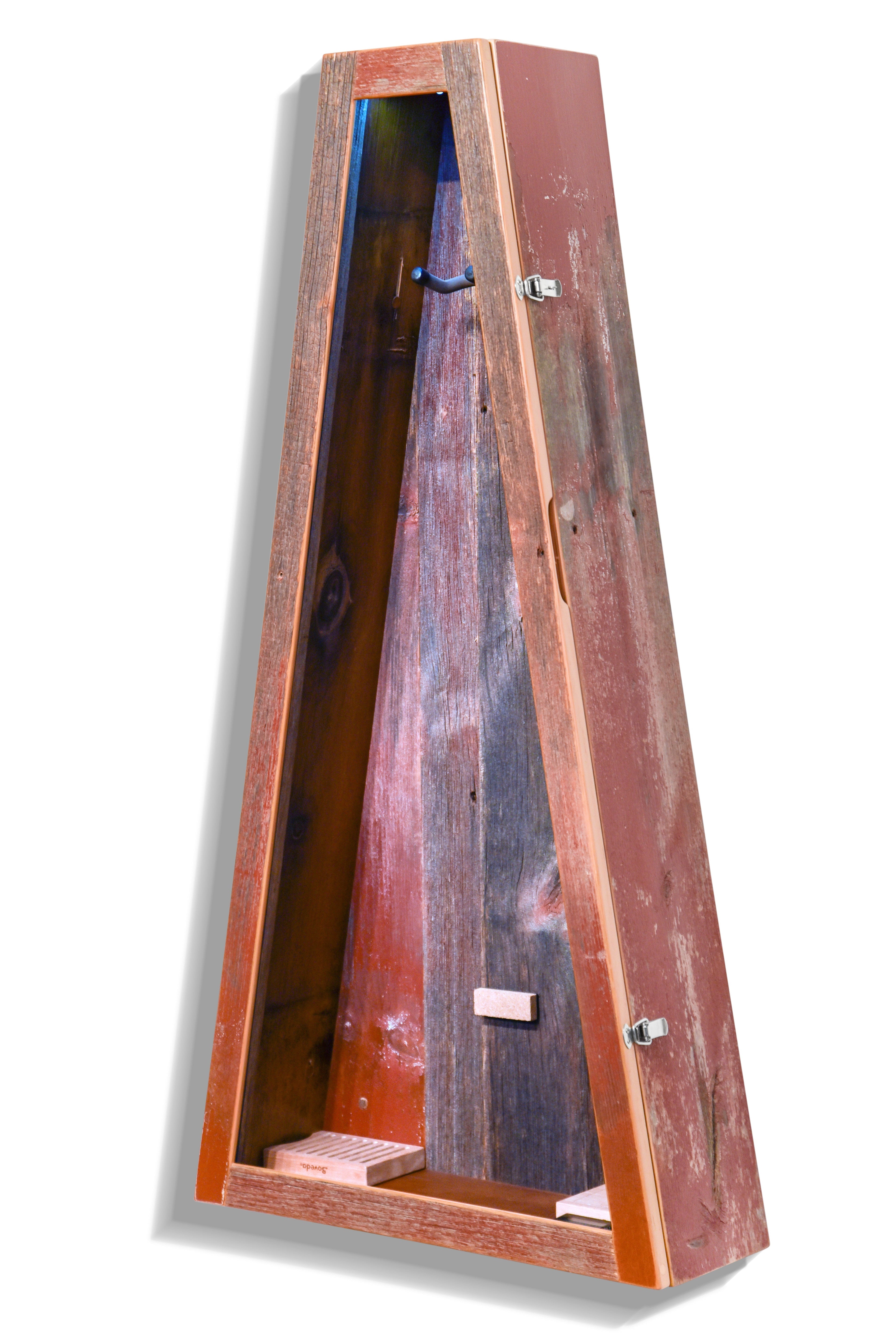 ClimaCase Triangle Humidor - Reclaimed Barnwood (Red) Acoustic Remedy Cases