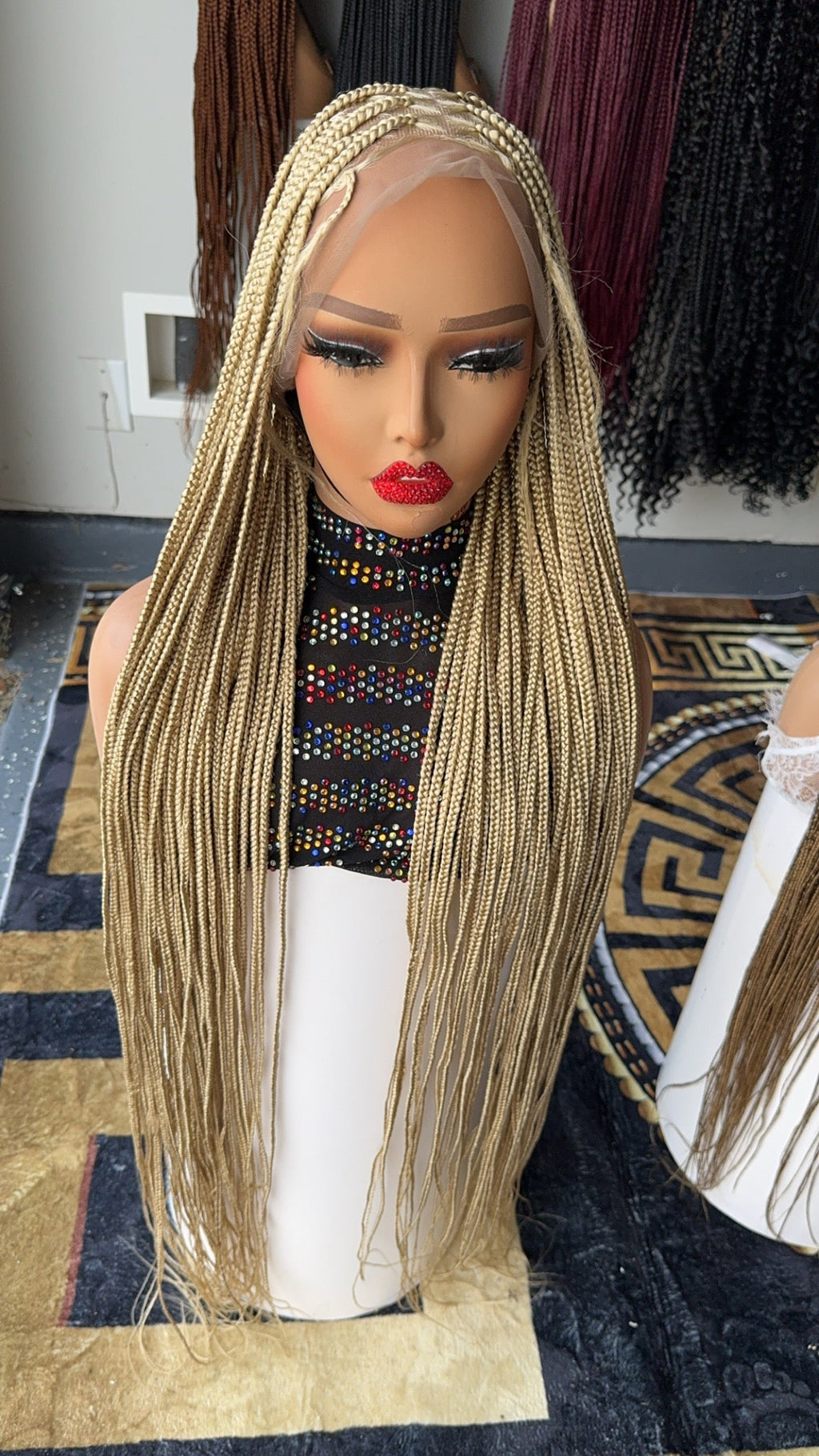 Luxury blonde 613 knotless braided wig HOL stores