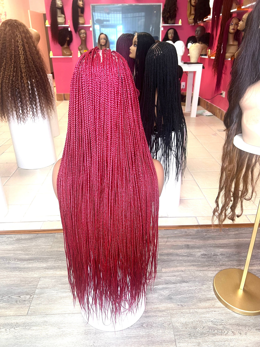 Burgundy Knotless box braided wig HOL stores