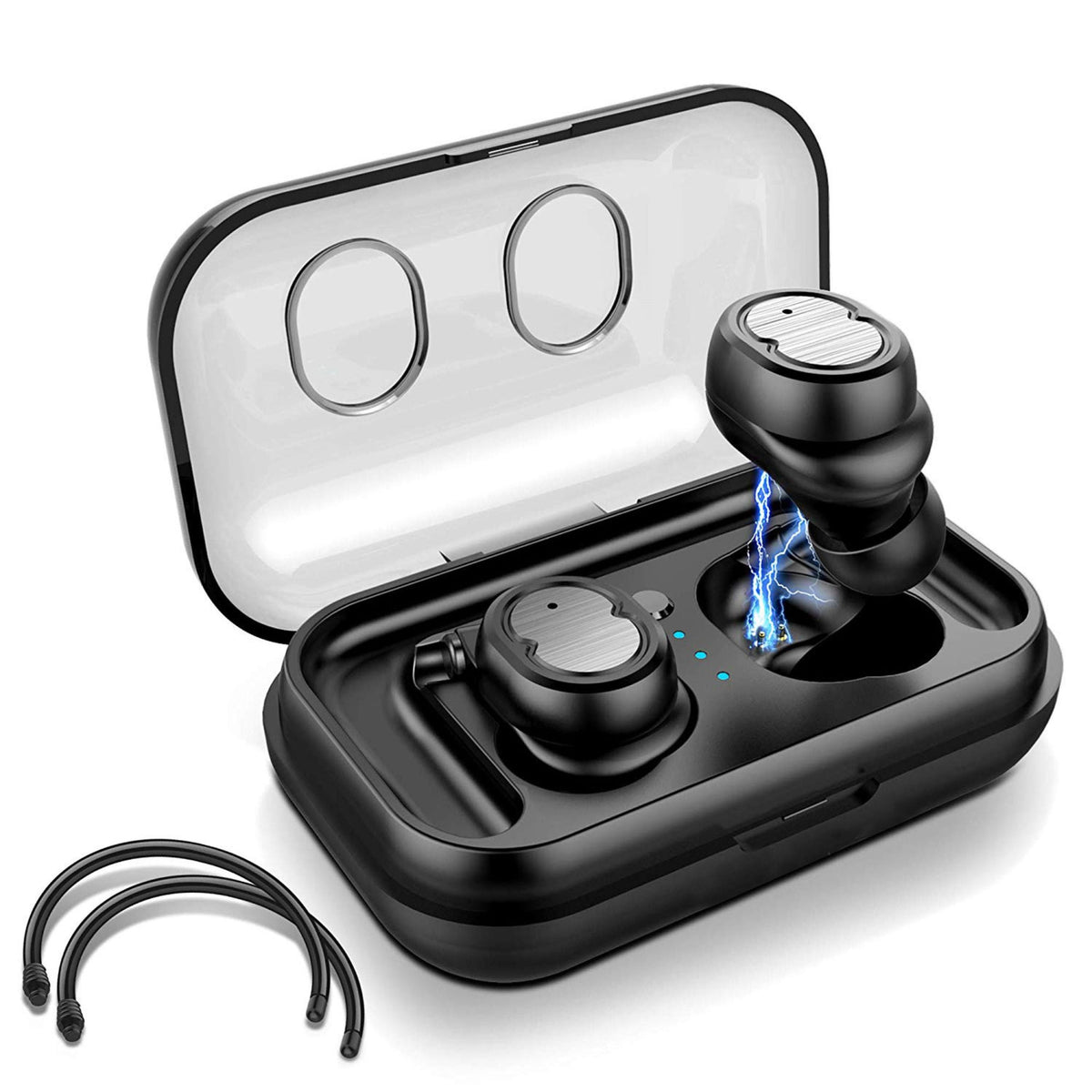 Wireless 5.0 Earbuds - IPX4, Touch Control, Stereo, Noise Cancelling, 32.8ft Range, Mic, 500mAh Charging Dock Best Product Finds