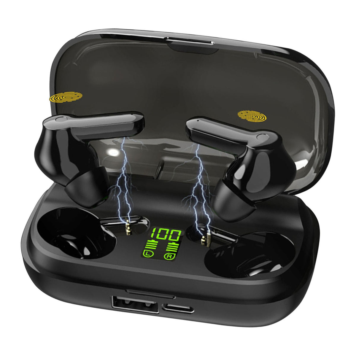 Wireless V5.0 Earbuds, IPX5 Water Resistant, In-Ear Stereo Headsets, TWS Noise Canceling, LCD Display, Magnetic Charging Dock Best Product Finds