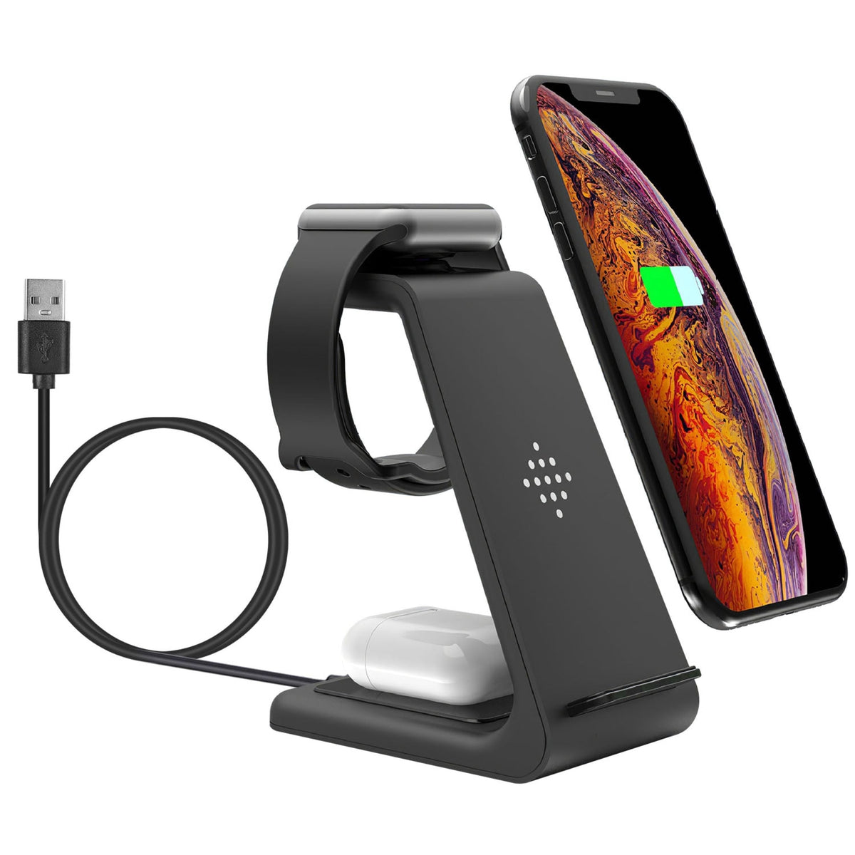 15W 3-in-1 Wireless Charger Dock: Fast Charging Station for iPhone 13/12/11/XS, Apple Watch Series 7/6/5/4/3/2/1, AirPods 2 & Pro Best Product Finds