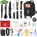 47Pcs Emergency Survival Kit Survival EDC Gear Equipment Tool First Aid Supplies Kit Tools with Pouch for Hiking Hunting Disaster Camping Adventure Best Product Finds