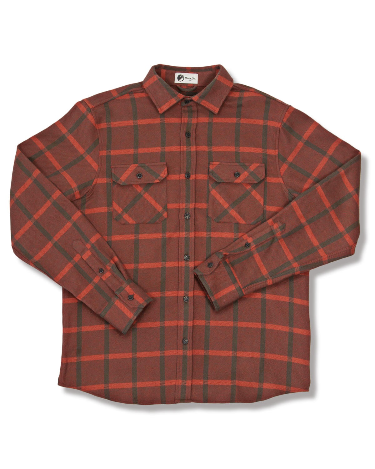 Field Grand Flannel, Brick Windowpane MuskOx Flannels