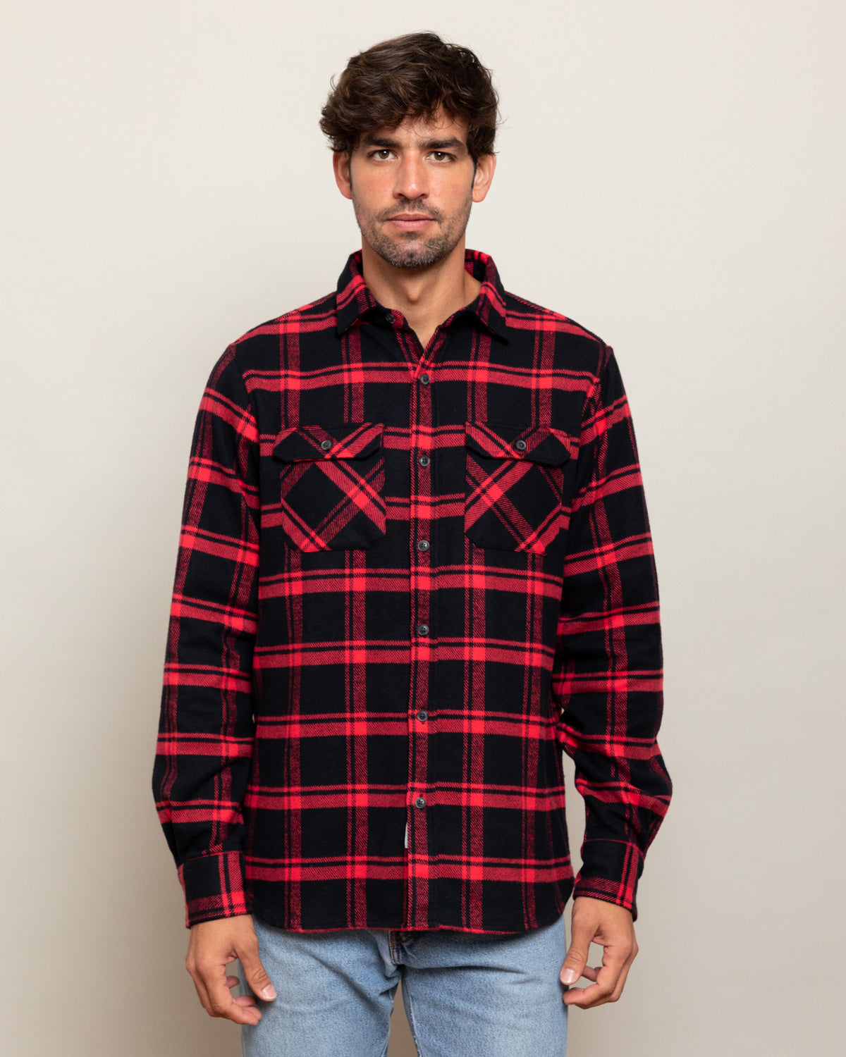 Field Grand Flannel, Huntsman Plaid in Black MuskOx Flannels