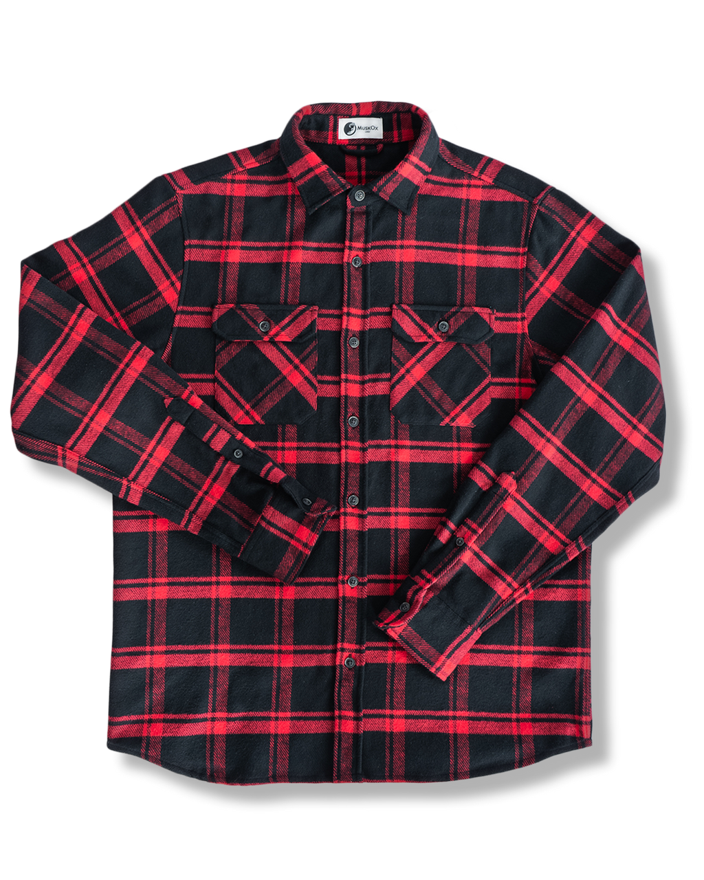 Field Grand Flannel, Huntsman Plaid in Black MuskOx Flannels
