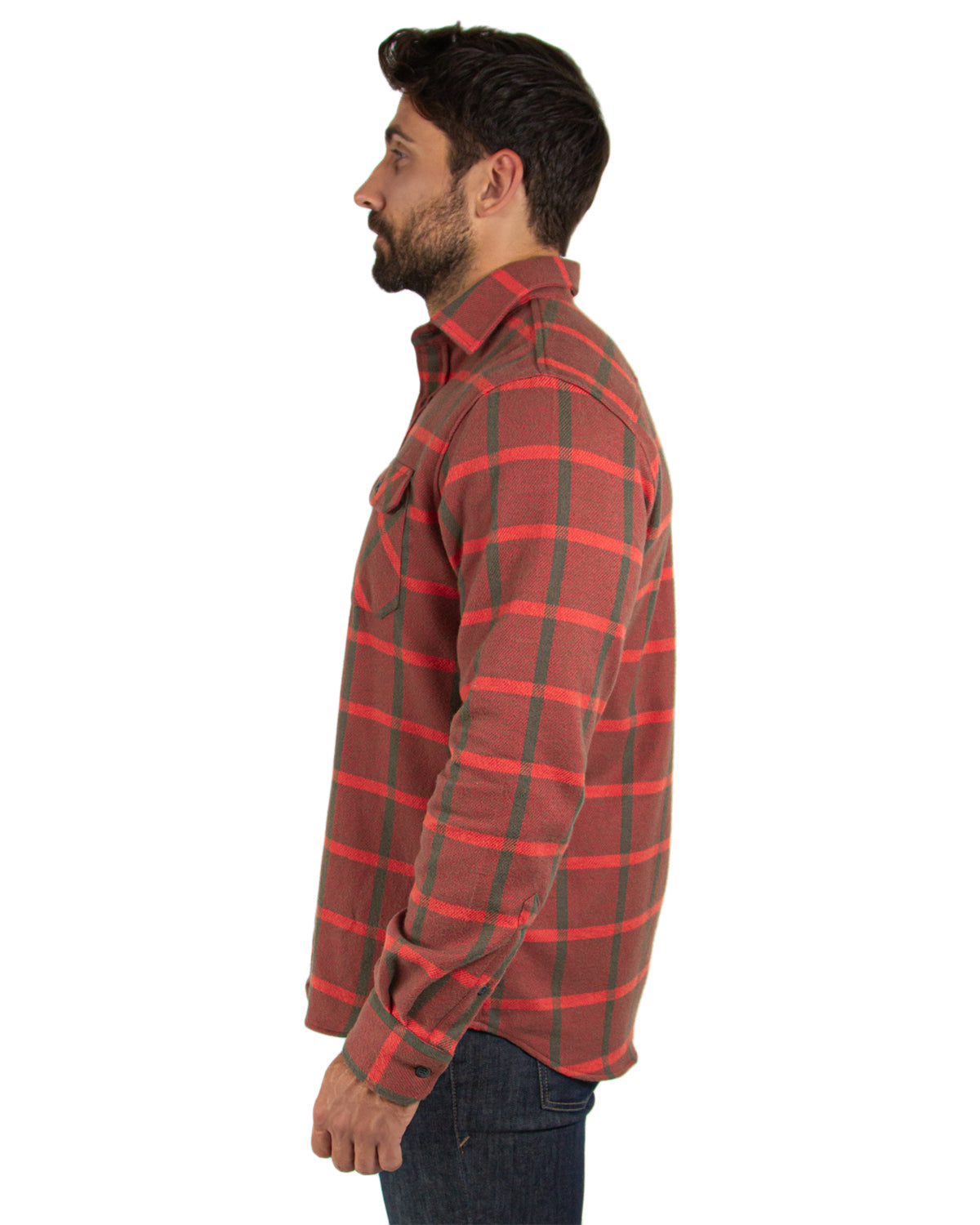 Field Grand Flannel, Brick Windowpane MuskOx Flannels