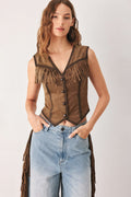 NASHVILLE SIDE FAUX SUEDE VEST Flying Tomato