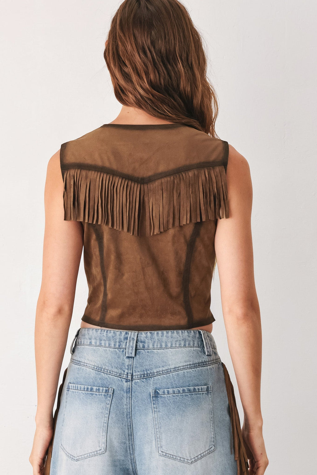 NASHVILLE SIDE FAUX SUEDE VEST Flying Tomato