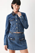 VINTAGE DENIM RENDEZVOUS DENIM CROP JACKET Flying Tomato
