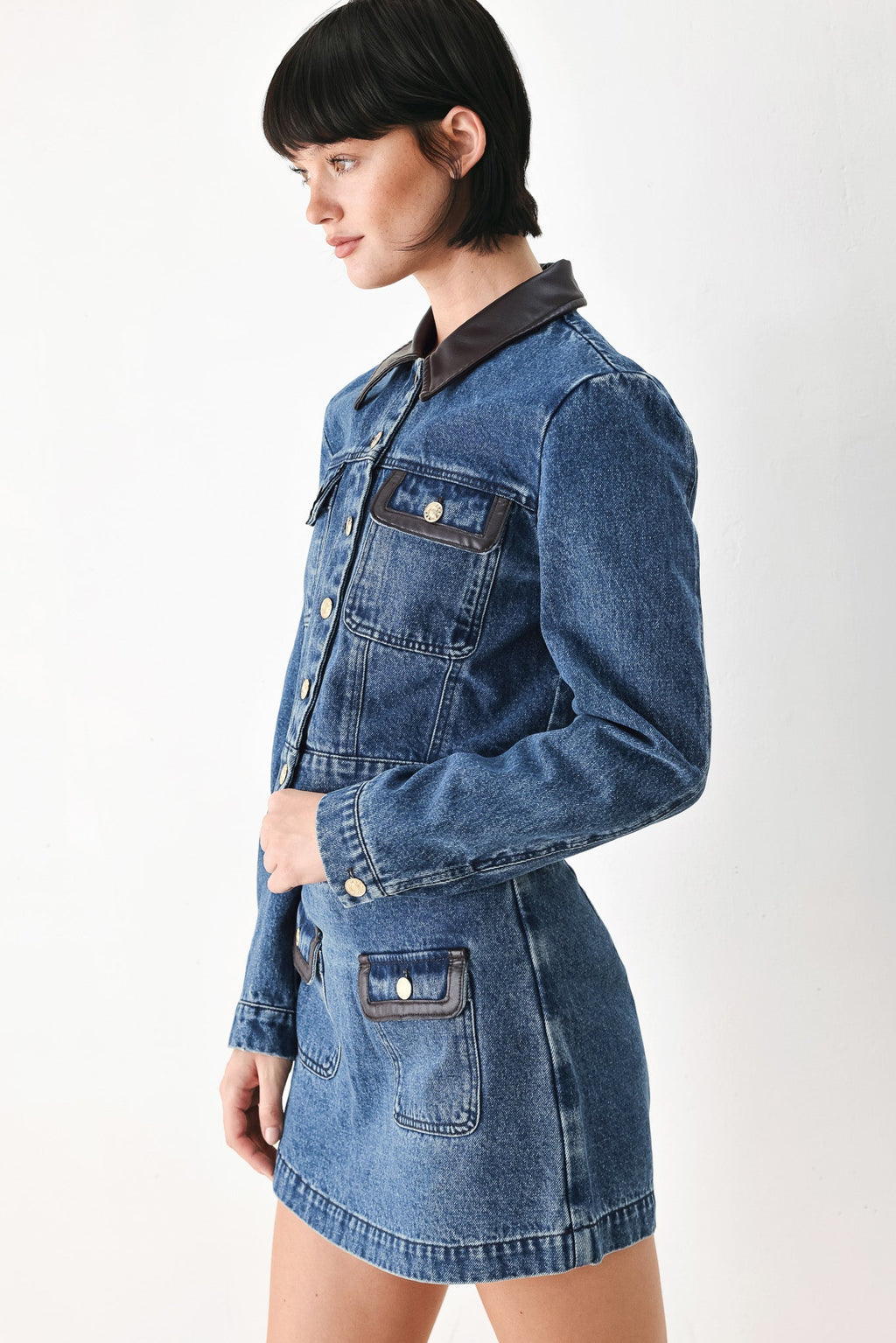 VINTAGE DENIM RENDEZVOUS DENIM CROP JACKET Flying Tomato
