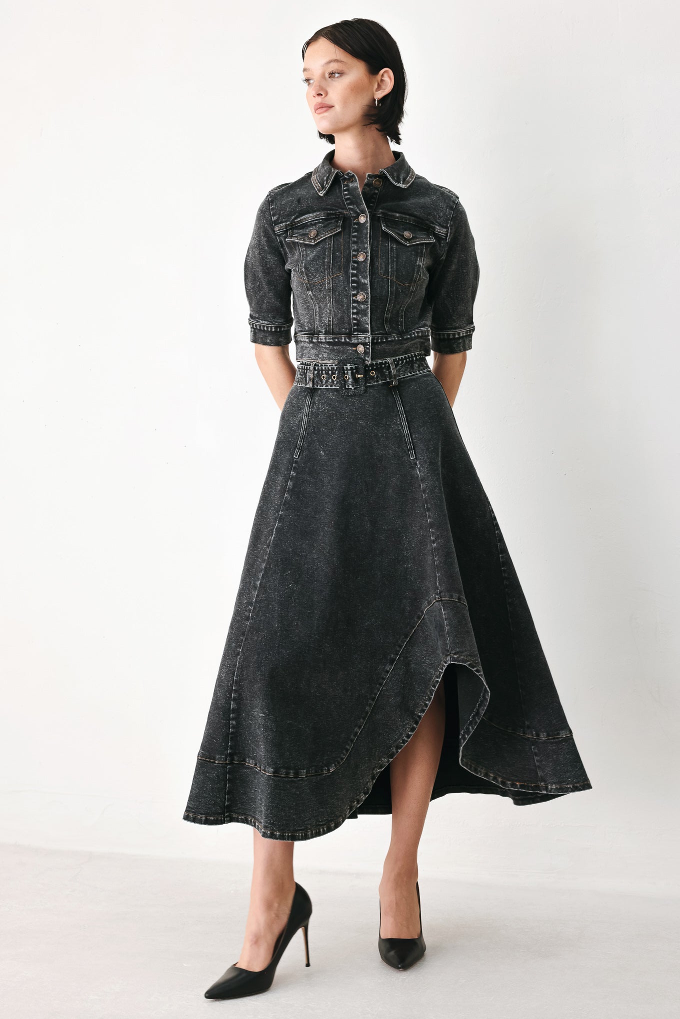 SHADOW STITCH ROMANCE DENIM CROP JACKET Flying Tomato