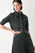 SHADOW STITCH ROMANCE DENIM CROP JACKET Flying Tomato