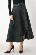 SHADOW STITCH ROMANCE DENIM MIDI SKIRT Flying Tomato