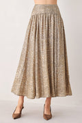 SERPENTINE TAUPE SNAKESKIN WOVEN MIDI SKIRT Flying Tomato