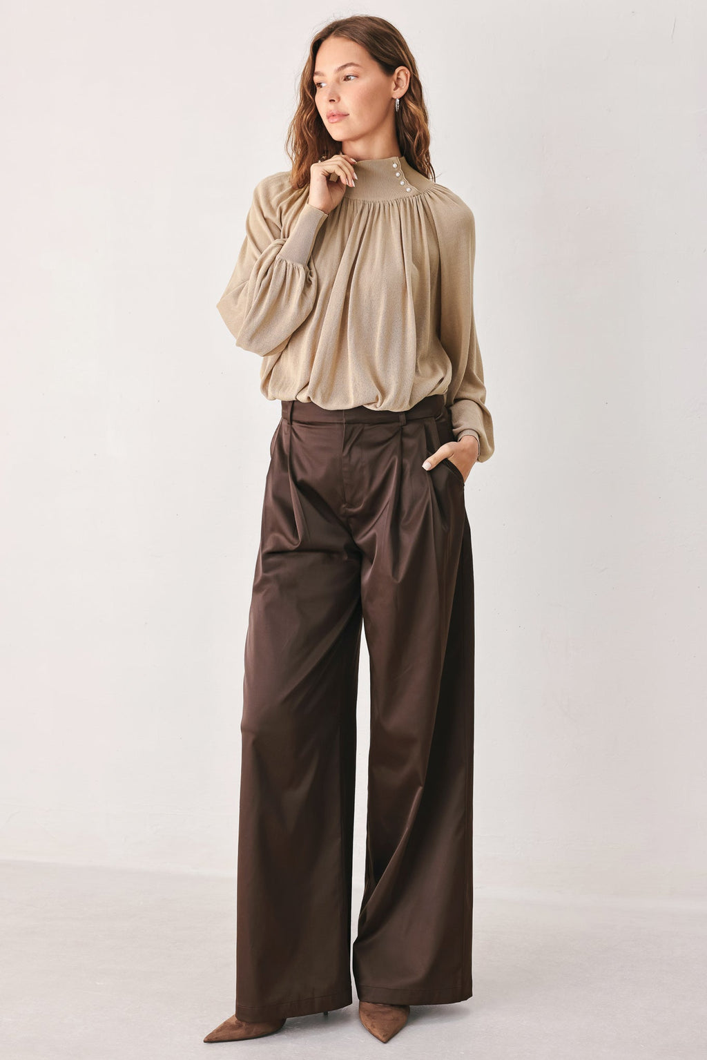 PARCHMENT RELAXED-FIT WOVEN PANTS Flying Tomato