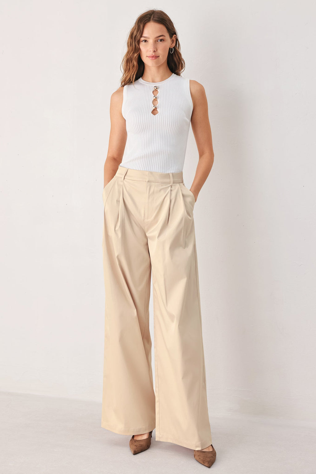 PARCHMENT RELAXED-FIT WOVEN PANTS Flying Tomato