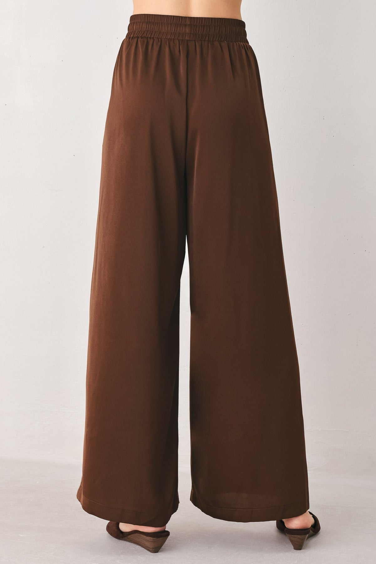 CANYON BROWN ELASTIC WAIST WOVEN PANTS Flying Tomato